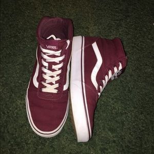 High top burgundy vans